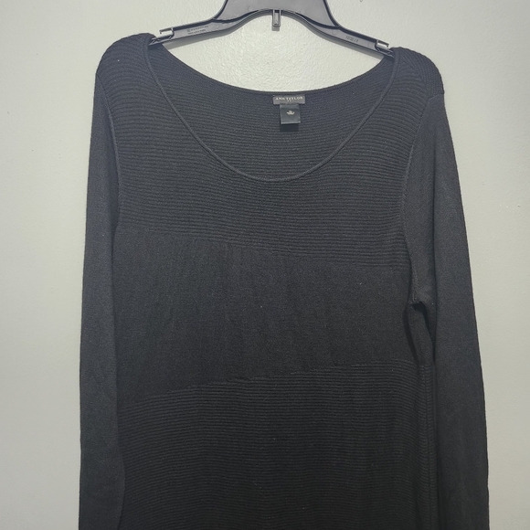 Ann Taylor Women's Black Long Sleeve Sheath Dress Size XL Wool Blend - Picture 2 of 10
